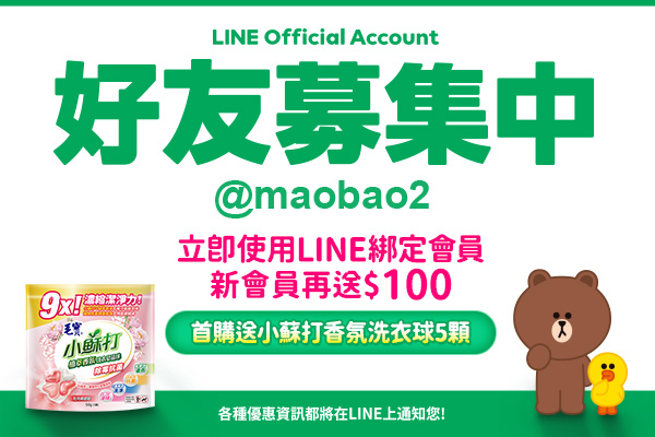 LINE綁定就送禮！人氣新品小蘇打洗衣球免費拿，首購再享$100優惠碼！