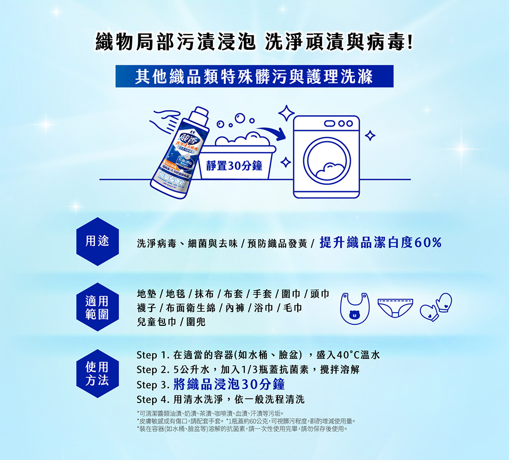 毛寶葳香魔法去污洗淨病毒抗菌素500g