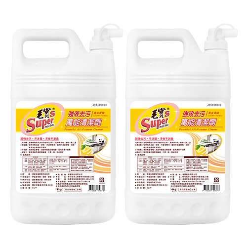 【毛寶S】強效去污萬能清潔劑-黃金香柚4kg x2