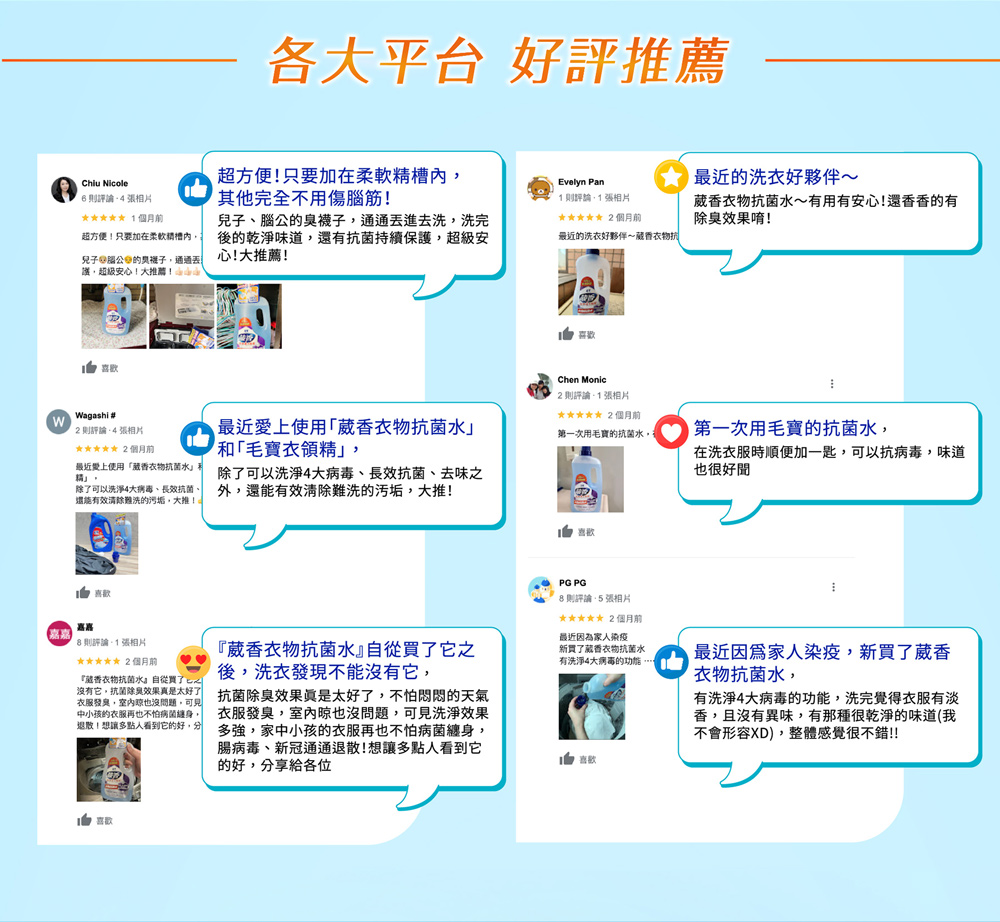 毛寶葳香洗淨4大病毒-衣物抗菌水1050g